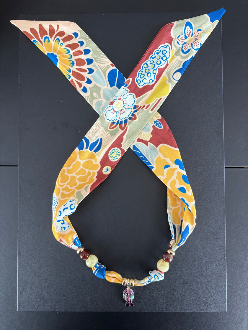 Lucky Fish Scarf Necklace - Banana Split
