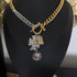 Mixed Metal Charm Lock Necklace