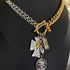 Mixed Metal Charm Lock Necklace